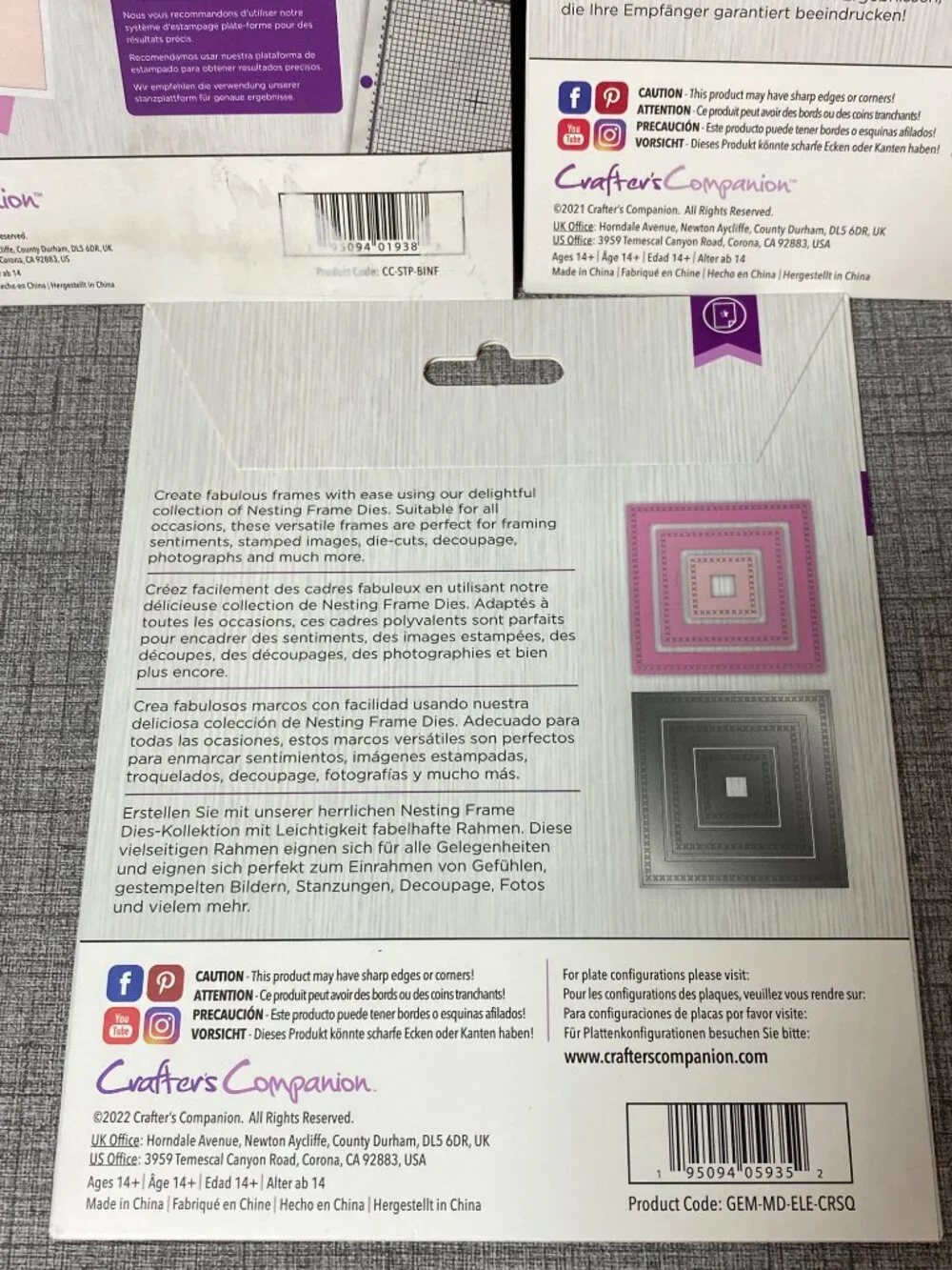 NEW Crafters Companion 3pc Lot A Place To Remember Cross Stitch Die Stamp